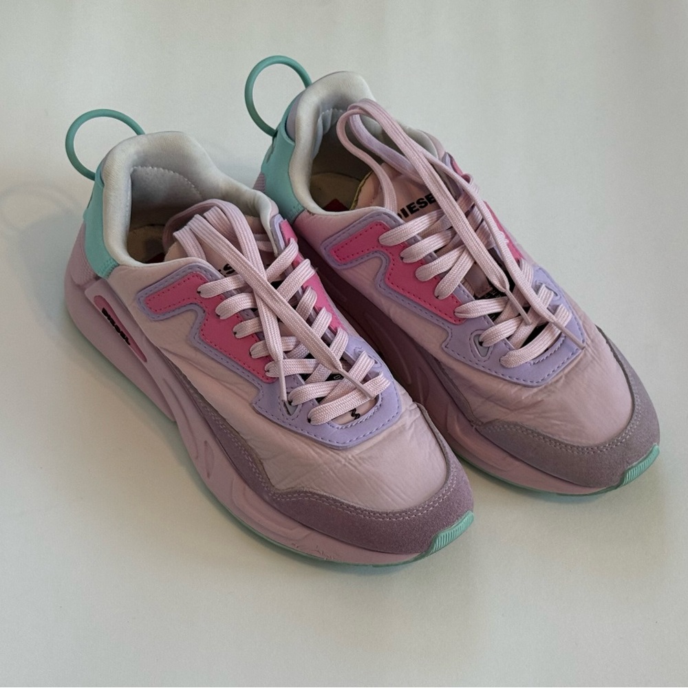 Diesel Pink and Purple Sneakers with Chunky Sole